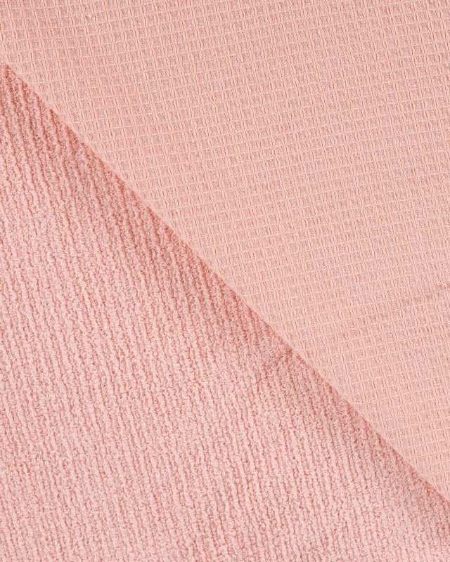 Tissu Nid d'Abeille Envers Eponge Bambou Rose - Mercerine