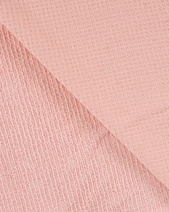 Tissu Nid d'Abeille Envers Eponge Bambou Rose - Mercerine