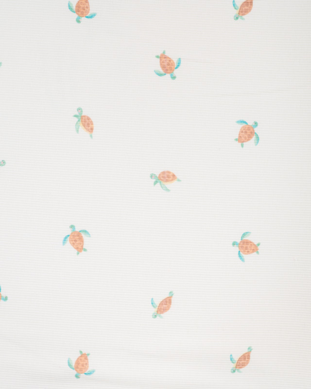 Panneau Jersey de Côtelé Petites Tortues - Mercerine