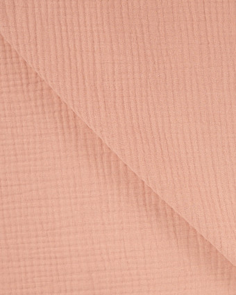 Tissu Double Gaze Uni Rose Poudré - Mercerine