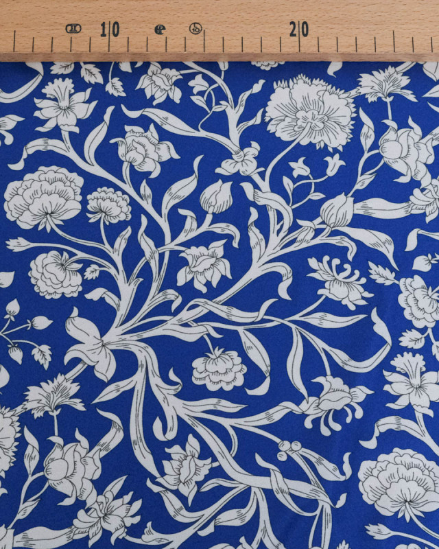Tissu Liberty Fabrics@ Viscose Ecovero Bickington Columbia Road Bleu - Mercerine