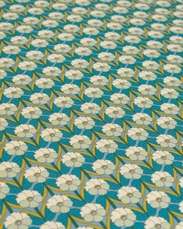 Tissu Liberty Fabrics@ Viscose Ecovero Bickington Chevron Bleu - Mercerine
