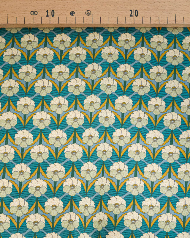 Tissu Liberty Fabrics@ Viscose Ecovero Bickington Chevron Bleu - Mercerine