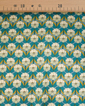 Tissu Liberty Fabrics@ Viscose Ecovero Bickington Chevron Bleu - Mercerine