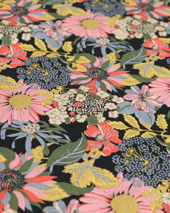 Tissu Liberty Fabrics@ Viscose Ecovero Bickington Angelica Garla Noir - Mercerine