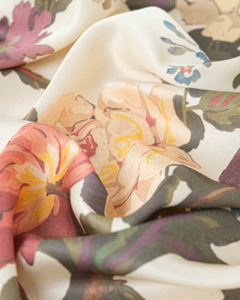 Tissu Liberty Fabrics@ Viscose Ecovero Bickington Stately Kristina Ecru - Mercerine
