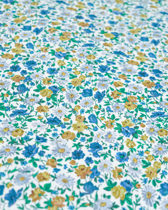 Tissu Liberty Fabrics@ Viscose Ecovero Bickington Rosy Pop Bleu - Mercerine