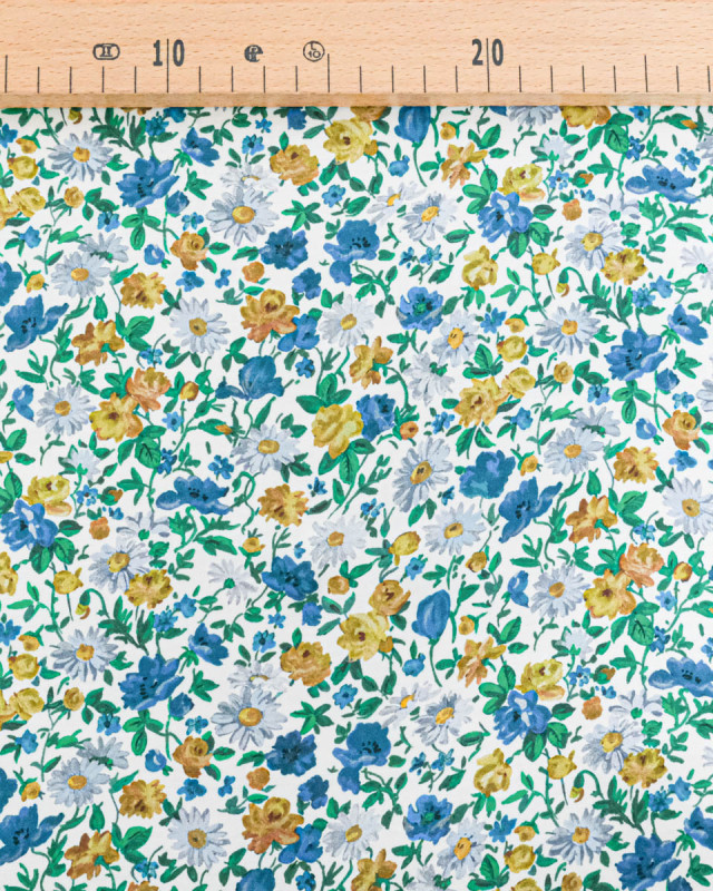 Tissu Liberty Fabrics@ Viscose Ecovero Bickington Rosy Pop Bleu - Mercerine