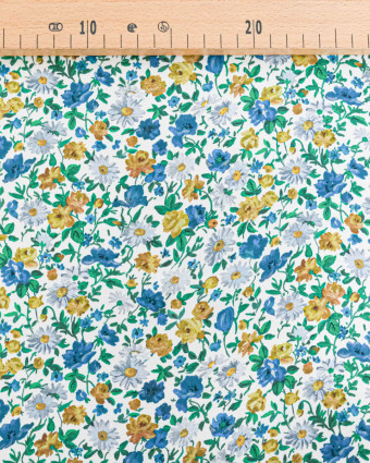 Tissu Liberty Fabrics@ Viscose Ecovero Bickington Rosy Pop Bleu - Mercerine