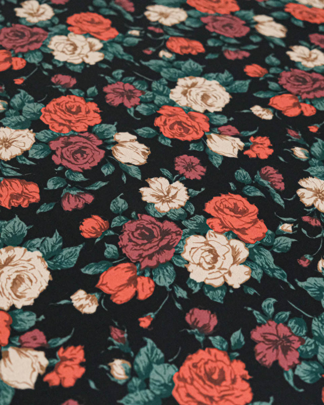 Tissu Liberty Fabrics@ Viscose Ecovero Bickington Carline Dream Noir - Mercerine