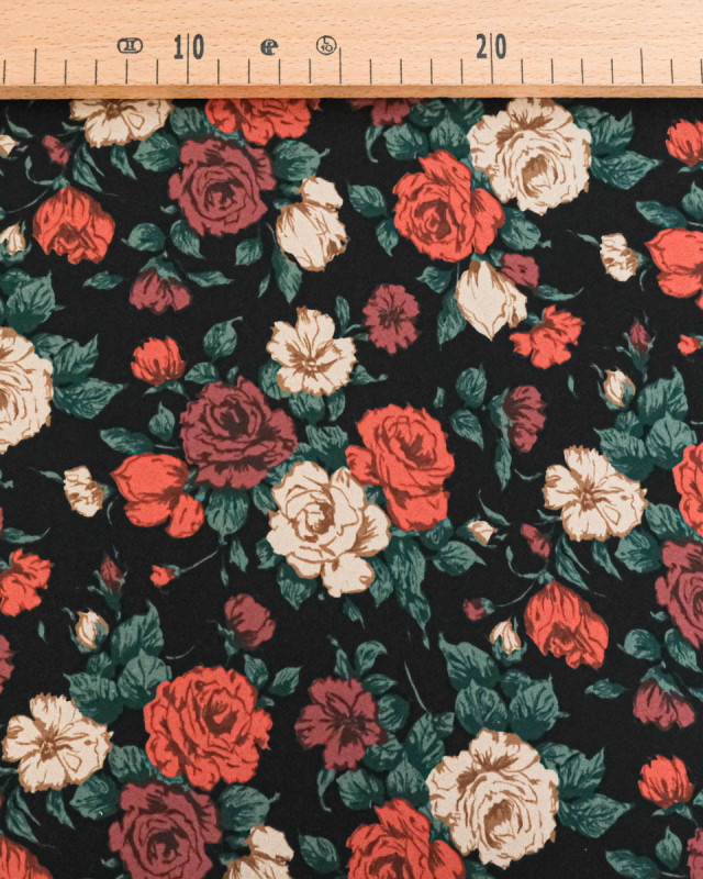 Tissu Liberty Fabrics@ Viscose Ecovero Bickington Carline Dream Noir - Mercerine