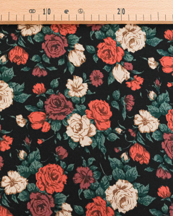 Tissu Liberty Fabrics@ Viscose Ecovero Bickington Carline Dream Noir - Mercerine