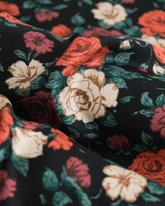 Tissu Liberty Fabrics@ Viscose Ecovero Bickington Carline Dream Noir