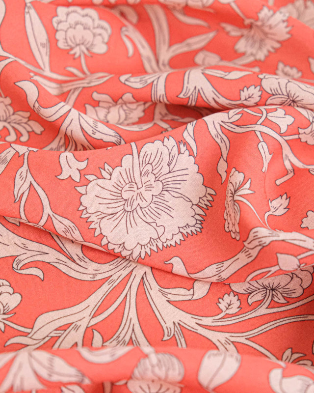 Tissu Liberty Fabrics@ Viscose Ecovero Oakshott Columbia Road Orange Saumon - Mercerine