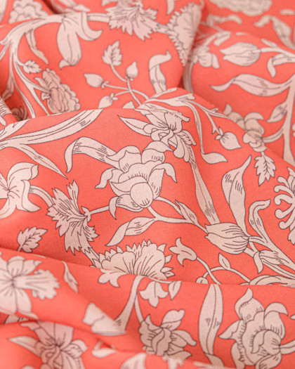 Tissu Liberty Fabrics@ Viscose Ecovero Oakshott Columbia Road Orange Saumon