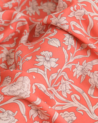 Tissu Liberty Fabrics@ Viscose Ecovero Oakshott Columbia Road Orange Saumon - Mercerine