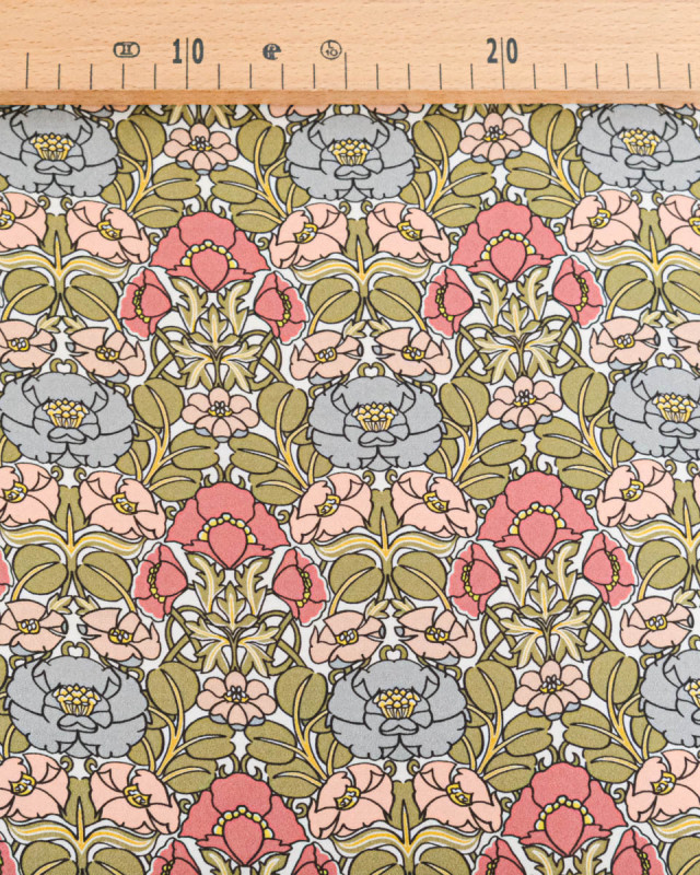 Tissu Liberty Fabrics@ Viscose Ecovero Oakshott Jugendstil Trail Blanc - Mercerine