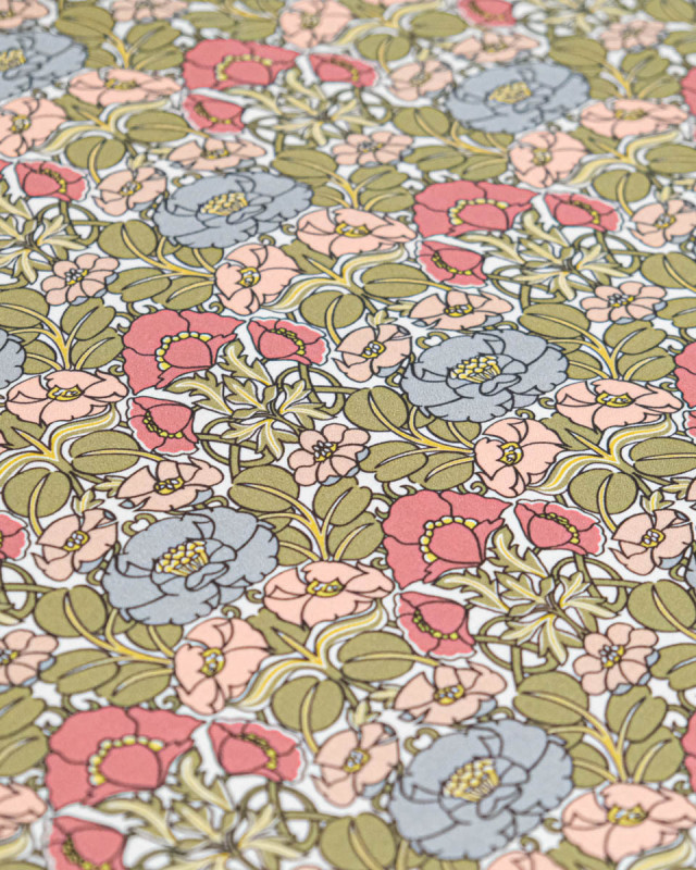 Tissu Liberty Fabrics@ Viscose Ecovero Oakshott Jugendstil Trail Blanc - Mercerine