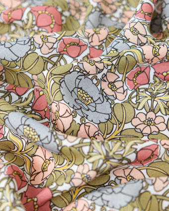 Tissu Liberty Fabrics@ Viscose Ecovero Oakshott Jugendstil Trail Blanc - Mercerine
