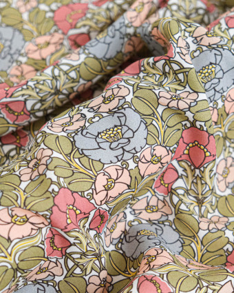 Tissu Liberty Fabrics@ Viscose Ecovero Oakshott Jugendstil Trail Blanc - Mercerine