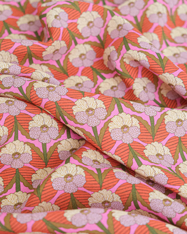 Tissu Liberty Fabrics@ Viscose Ecovero Oakshott Chevron Rose - Mercerine