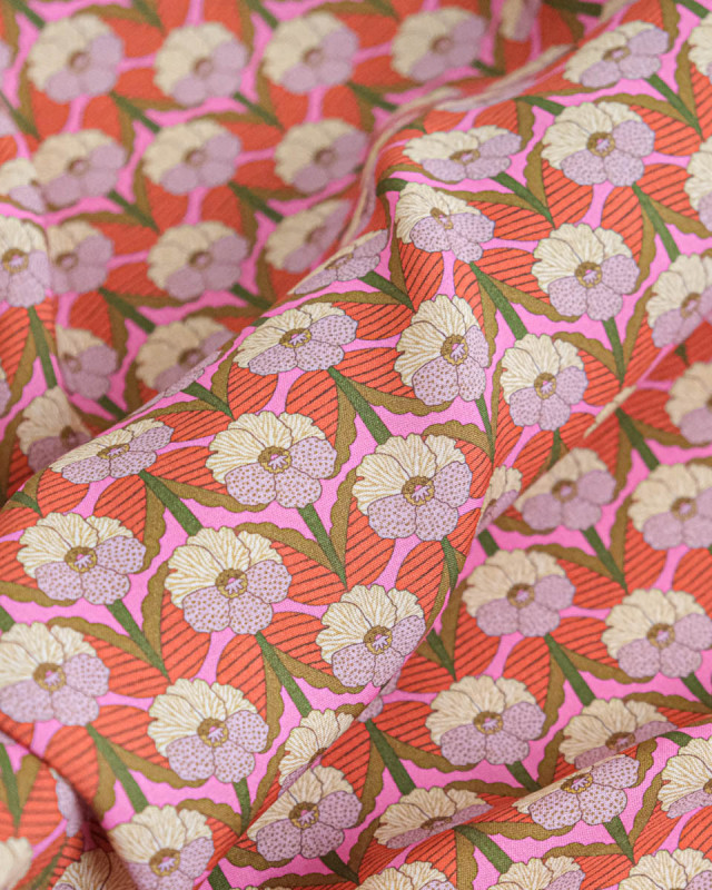 Tissu Liberty Fabrics@ Viscose Ecovero Oakshott Chevron Rose - Mercerine