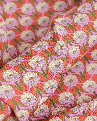 Tissu Liberty Fabrics@ Viscose Ecovero Oakshott Chevron Rose - Mercerine