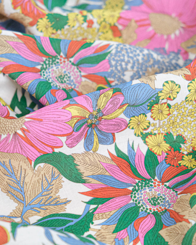 Tissu Liberty Fabrics@ Viscose Ecovero Oakshott Angelica Garla Blanc - Mercerine