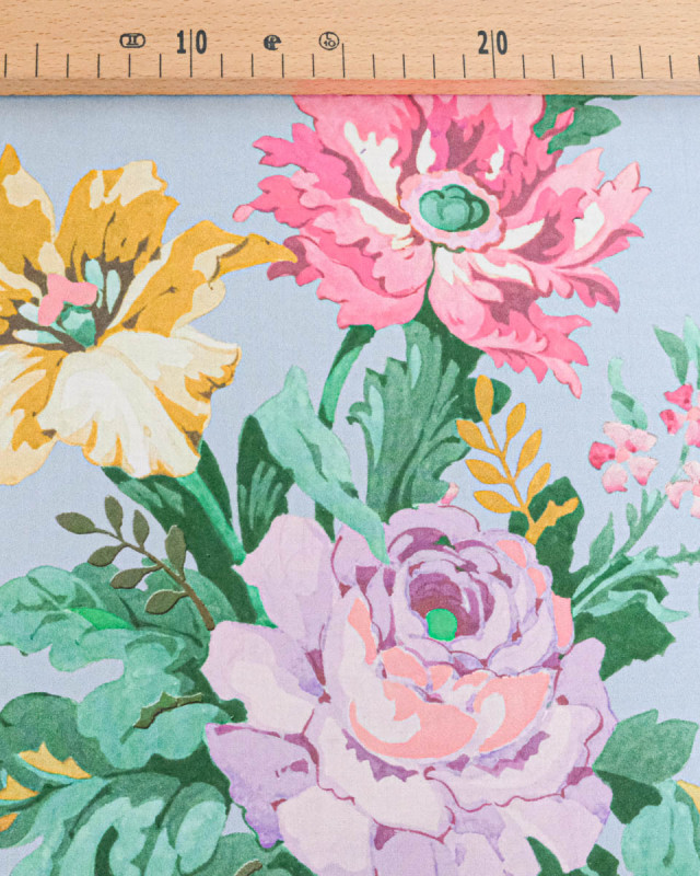 Tissu Liberty Fabrics@ Viscose Ecovero Oakshott Stately Kristina Bleu - Mercerine