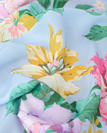 Tissu Liberty Fabrics@ Viscose Ecovero Oakshott Stately Kristina Bleu - Mercerine