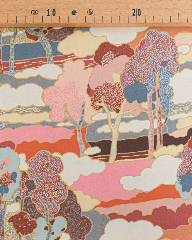 Tissu Liberty Fabrics@ Viscose Ecovero Oakshott Prospect Road Rose - Mercerine