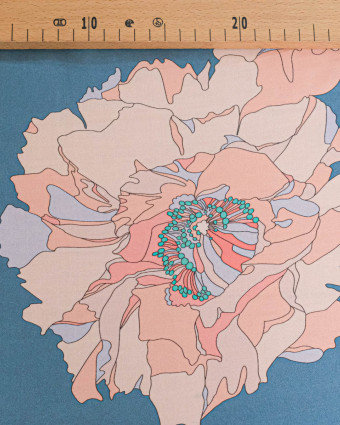 Tissu Liberty Fabrics@ Viscose Ecovero Oakshott Peony Waltz Bleu - Mercerine