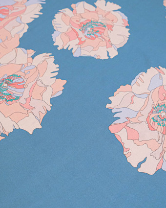 Tissu Liberty Fabrics@ Viscose Ecovero Oakshott Peony Waltz Bleu - Mercerine