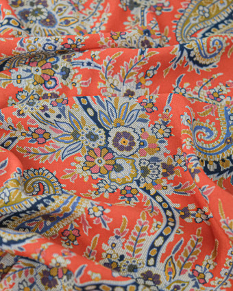 Tissu Liberty Fabrics@ Viscose Ecovero Oakshott Paisley Tree Rouge - Mercerine