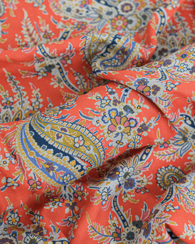 Tissu Liberty Fabrics@ Viscose Ecovero Oakshott Paisley Tree Rouge - Mercerine