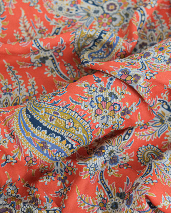 Tissu Liberty Fabrics@ Viscose Ecovero Oakshott Paisley Tree Rouge - Mercerine