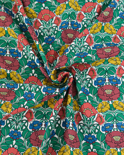 Tissu Liberty Fabrics@ Viscose Weymouth Jugendstil Trail Vert