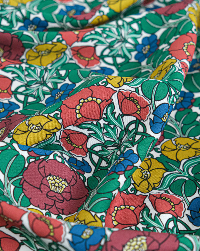 Tissu Liberty Fabrics@ Viscose Weymouth Jugendstil Trail Vert - Mercerine