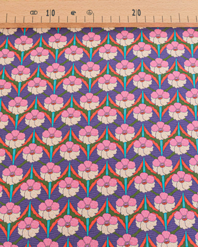 Tissu Liberty Fabrics@ Viscose Weymouth Chevron Violet - Mercerine