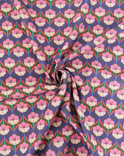 Tissu Liberty Fabrics@ Viscose Weymouth Chevron Violet