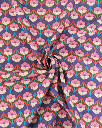 Tissu Liberty Fabrics@ Viscose Weymouth Chevron Violet