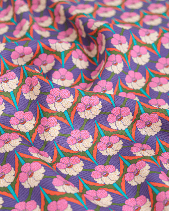 Tissu Liberty Fabrics@ Viscose Weymouth Chevron Violet - Mercerine