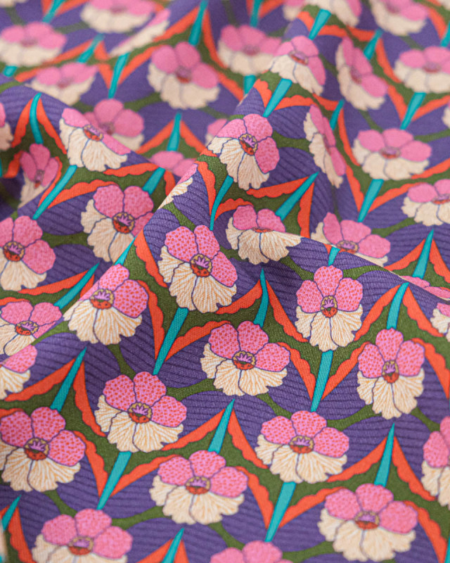 Tissu Liberty Fabrics@ Viscose Weymouth Chevron Violet - Mercerine