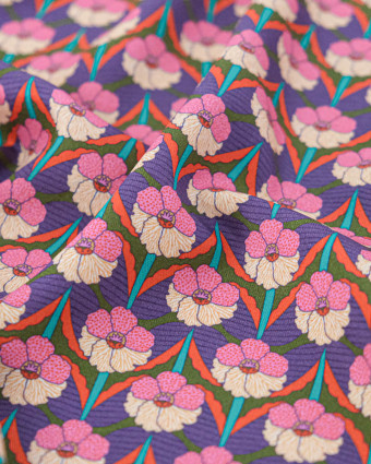 Tissu Liberty Fabrics@ Viscose Weymouth Chevron Violet - Mercerine