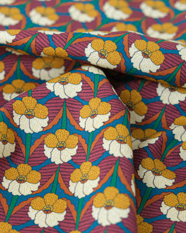 Tissu Liberty Fabrics@ Viscose Weymouth Chevron Ocre - Mercerine