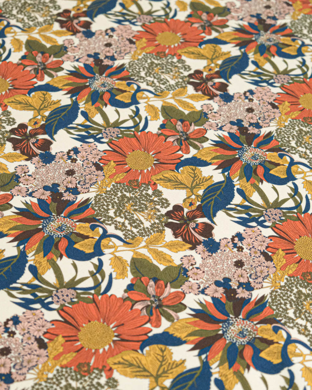 Tissu Liberty Fabrics@ Viscose Weymouth Angelica Garla Ecru - Mercerine