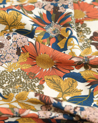 Tissu Liberty Fabrics@ Viscose Weymouth Angelica Garla Ecru - Mercerine