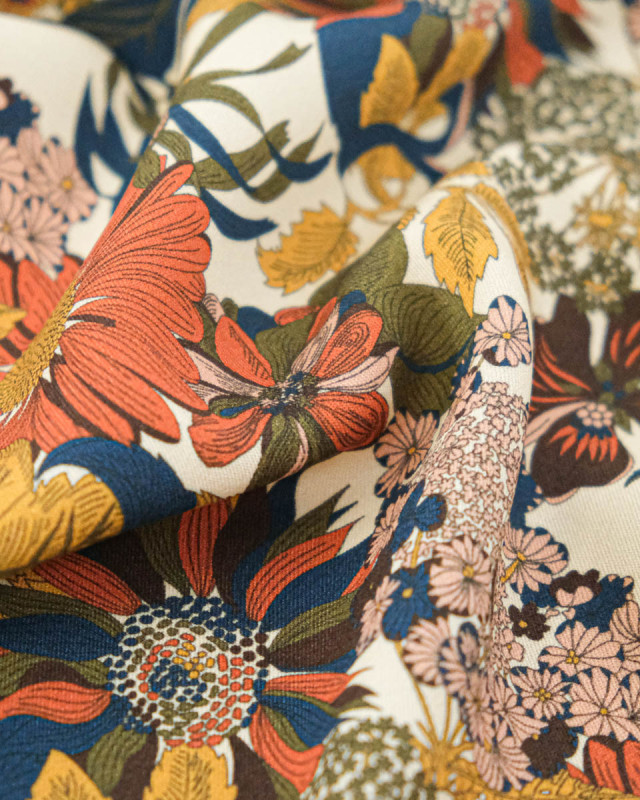 Tissu Liberty Fabrics@ Viscose Weymouth Angelica Garla Ecru - Mercerine