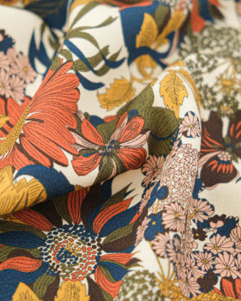 Tissu Liberty Fabrics@ Viscose Weymouth Angelica Garla Ecru - Mercerine