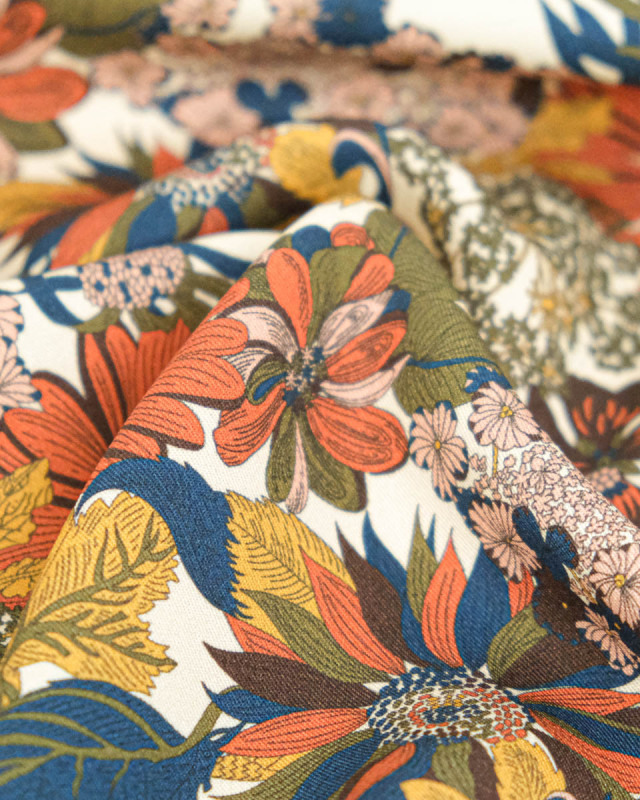 Tissu Liberty Fabrics@ Viscose Weymouth Angelica Garla Ecru - Mercerine